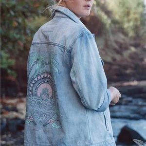 Spiritual Gangster Hamsa Tropical Jean Jacket M